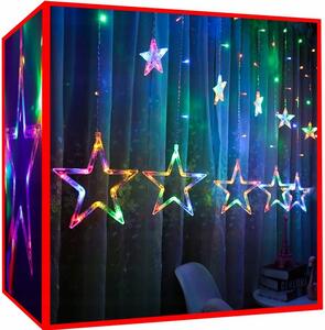 Světelný závěs 138 LED - multicolor