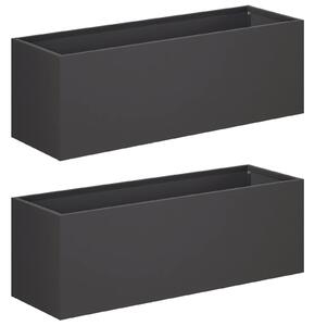 Zahradní pěstebník 2 ks Černá 60 x 20 x 20 cm