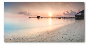 Foto obraz sklo tvrzené Pláž Maledivy osh-87760968