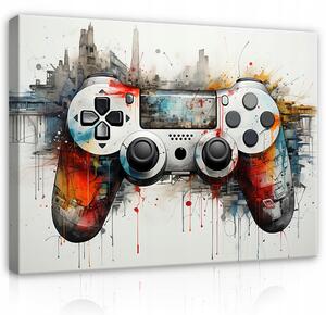 Obraz PRO HRÁČE MLÁDEŽNICKÝ Gaming Graffiti na Plátně na Zeď Velký 100x70