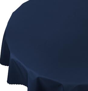 Zahradní ubrus odolný vůči skvrnám a vodě hladký tmavě modrý kulatý průměr 130 cm