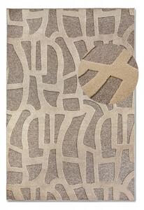 Koberec moderní do obýváku 160x230cm, béžovo-hnědý reliéfní 3D vzor