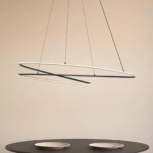 Lucande LED závěsné světlo Gavril, 100 cm, černé, stmívatelné, stmívatelný, Černá, Obývací pokoj / jídelna, kov, Moderní