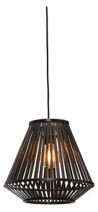 Černé závěsné svítidlo s bambusovým stínidlem ø 30 cm Merapi – Good&Mojo