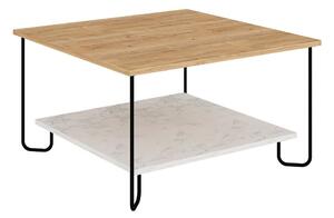 Konferenční stolek s deskou v dubovém dekoru v bílo-přírodní barvě 80x80 cm Tonka – Marckeric