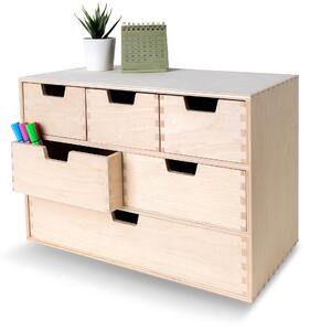Dřevěný organizér Creative Deco 6 zásuvek na tužky a poznámkové bloky