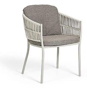 Jati Kebon Jídelní křeslo Cala, Jati Kebon, rám hliník barva dune mat, pásový výplet barva linen, bez sedáku