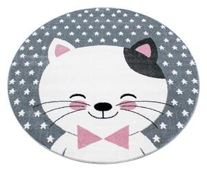 Růžovo-šedý dětský koberec ø 120 cm Kids – Ayyildiz Carpets