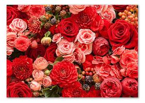 Foto obraz sklo tvrzené Červené květiny osh-89362554