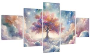Obraz - Strom života v oblacích (125x70 cm)