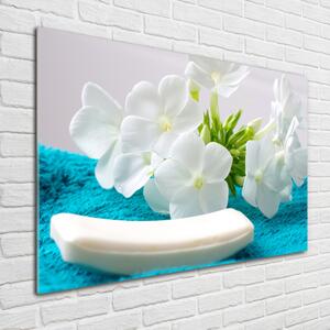 Foto obraz sklo tvrzené Bílé květiny spa osh-89406381