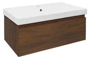 Koupelnová skříňka s umyvadlem SAT B-Way 80x30x45 cm ořech mat BWAY80NUTU1