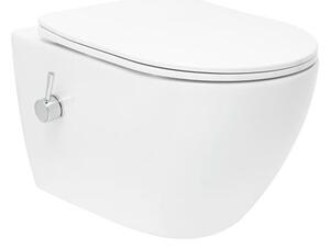 WC s bidetem závěsné SAT Fusion vírové včetně prkénka softclose, zadní odpad SATFUS11BFC