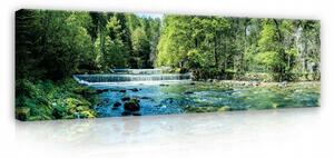 OBRAZ VODOPÁD JEZERO PŘÍRODA VÝHLED OBÝVACÍ POKOJ LOŽNICE VELKÝ NA PLÁTNĚ 145x45
