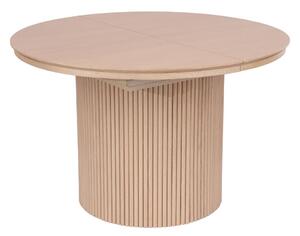 Rozkládací kulatý stůl Sorrento s lamelami, 120–160 cm, přírodní dub