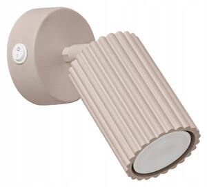 Nástěnné svítidlo KARBON taupe Trubicová lampa na zeď s vypínačem Sollux