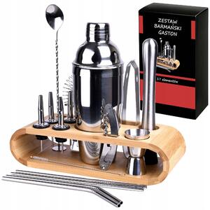 Barový set GASTON: Shaker, stojan a 17 dílů