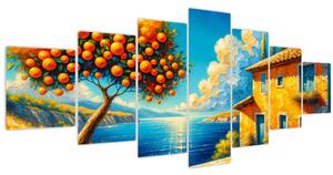Obraz - Dům s pomeranči II. (210x100 cm)