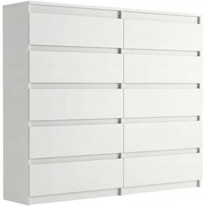 Komoda Framire 140 x 40 x 120 cm, bílá matná