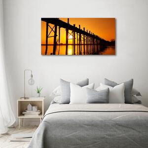 Foto obraz sklo tvrzené Most západ slunce osh-89928276