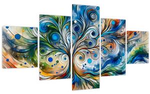 Obraz - Barevný energický strom (125x70 cm)
