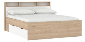 Dvoulůžková postel v dekoru dubu s úložným prostorem bez roštu 160x200 cm v přírodní barvě Ikast – Tvilum