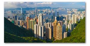 Foto obraz sklo tvrzené Hongkong panorama osh-90238708