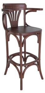 Hnědá barová židle z jilmového dřeva (výška sedáku 77 cm) Montmartre – Antic Line