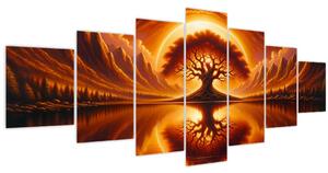Obraz - Strom v krvavém slunci (210x100 cm)