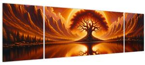 Obraz - Strom v krvavém slunci (170x50 cm)