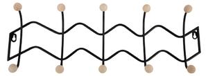 Černý kovový nástěnný věšák 61 cm Zig Zag – PT LIVING