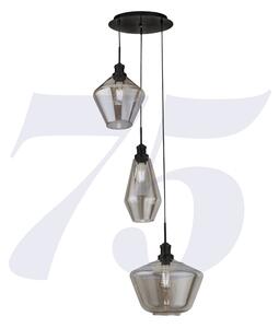 SEARCHLIGHT Lustr z kouřového skla MIA 5423-3BK