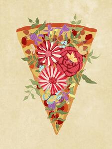Ilustrace Slice of flower pizza, Raissa Oltmanns