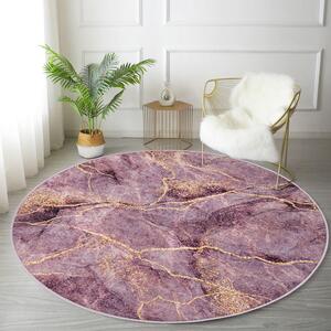 Růžový pratelný kulatý koberec vhodný pro robotické vysavače ø 80 cm Comfort – Mila Home