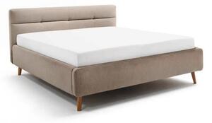 Béžová čalouněná dvoulůžková postel s úložným prostorem s roštem 160x200 cm Lotte – Meise Möbel