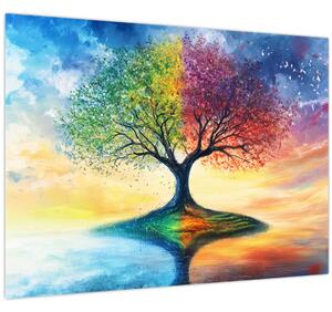 Obraz - Malovaný strom ročních období (70x50 cm)