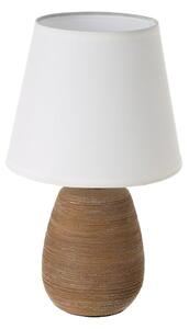 Hnědá keramická stolní lampa s textilním stínidlem (výška 27,5 cm) – Casa Selección