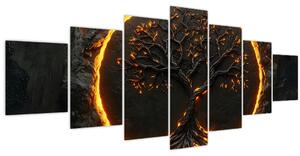 Obraz - Strom života v lávě II. (210x100 cm)