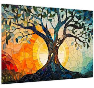 Obraz - Mozaika - slunce a strom I. (70x50 cm)