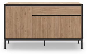 Nízká komoda v dekoru dubu v přírodní barvě 140x80 cm Lorenza – Marckeric