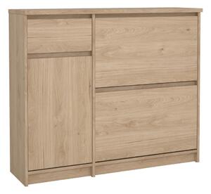 Výklopný botník v dekoru dubu v přírodní barvě 109x93x32 cm Naia – Tvilum