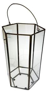 Svícen metal sklo pr. 23 cm, v. 40 cm