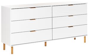 Komoda se 6 zásuvkami WALPOLE Bílá