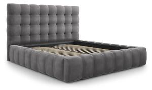 Šedá čalouněná dvoulůžková postel s úložným prostorem s roštem 200x200 cm Bali – Cosmopolitan Design
