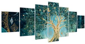 Obraz - Strom života ve vesmíru (210x100 cm)