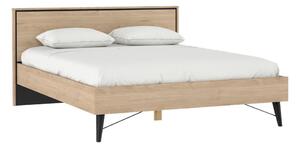 Dvoulůžková postel v dekoru dubu s roštem 160x200 cm v přírodní barvě Ry – Tvilum