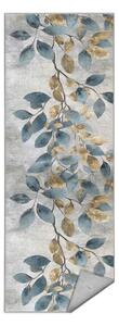 Pratelný běhoun ve světle modré a zlaté barvě 80x200 cm Golden Leaves – Mila Home