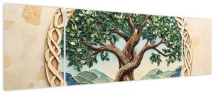 Obraz - Spletený strom života (170x50 cm)
