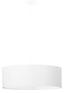 Bílé závěsné svítidlo se skleněno-textilním stínidlem ø 45 cm Paktor – Nice Lamps