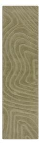 Khaki ručně tkaný vlněný běhoun 60x230 cm Mesmerise Sage – Flair Rugs